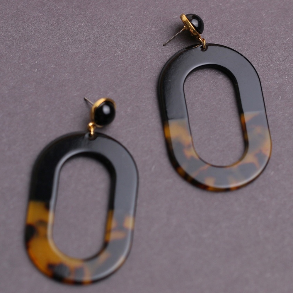 Fossil Tortoise Drop Earrings
